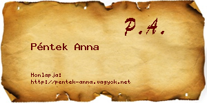 Péntek Anna névjegykártya