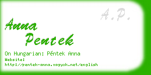 anna pentek business card